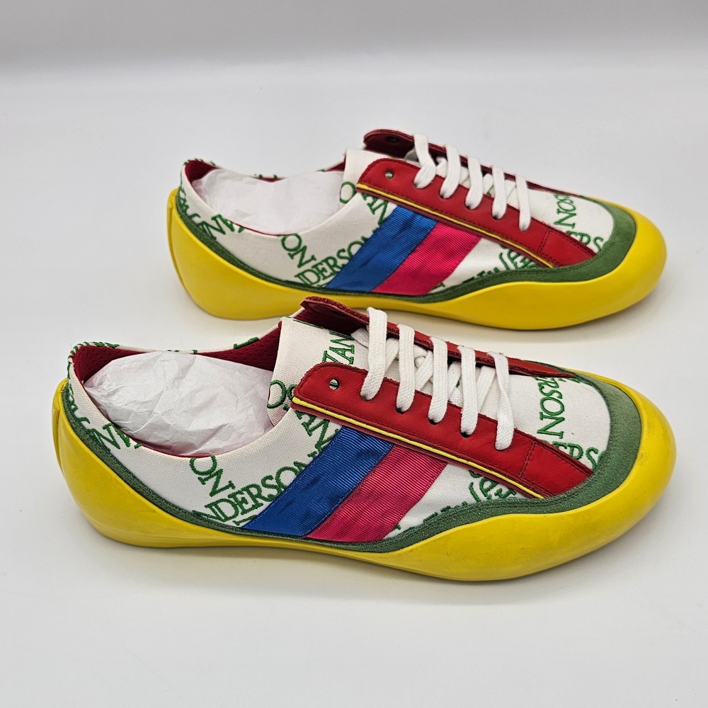 JW Anderson Bubble Sneaker 42 M9 W12 White Yellow Red Blue Logo Canvas Low Top